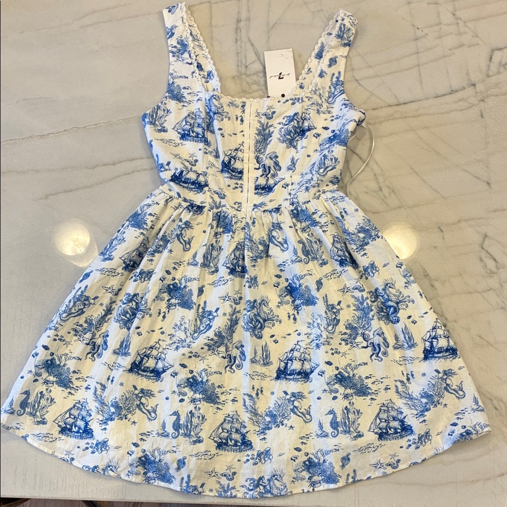 7 for all mankind Mermaid Nautical Corset Dress with Pockets.